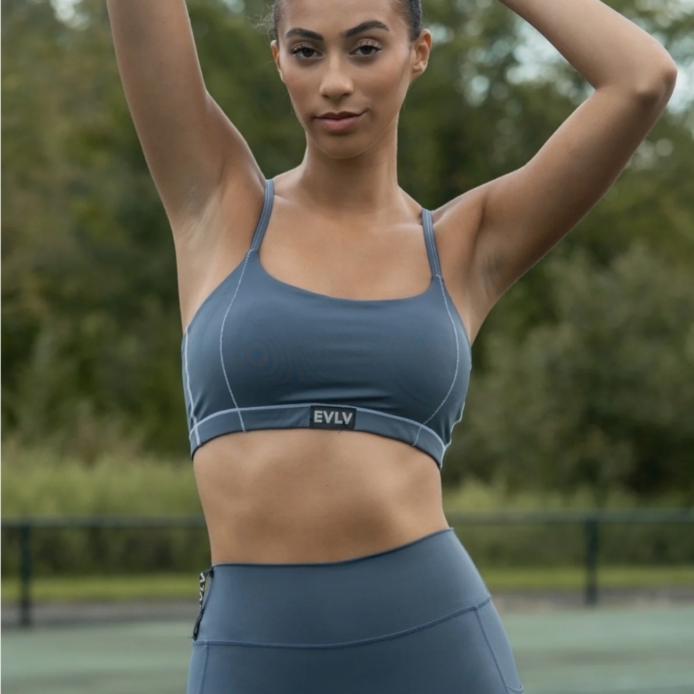 NWT EVLV Blue Sports Bralette and Leggings - SET